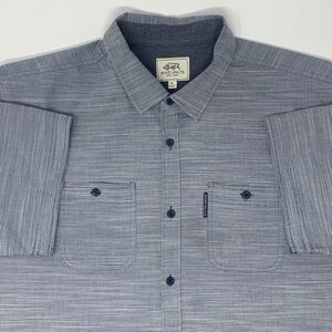 ECKO UNLTD. Gray Blue Fine Stripes Short‎ Sleeve Men's Casual Shirt Size XL